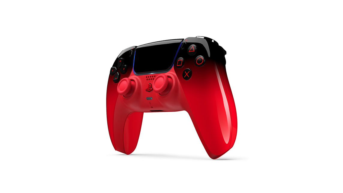 Vue latérale de la manette DualSense Techno Red