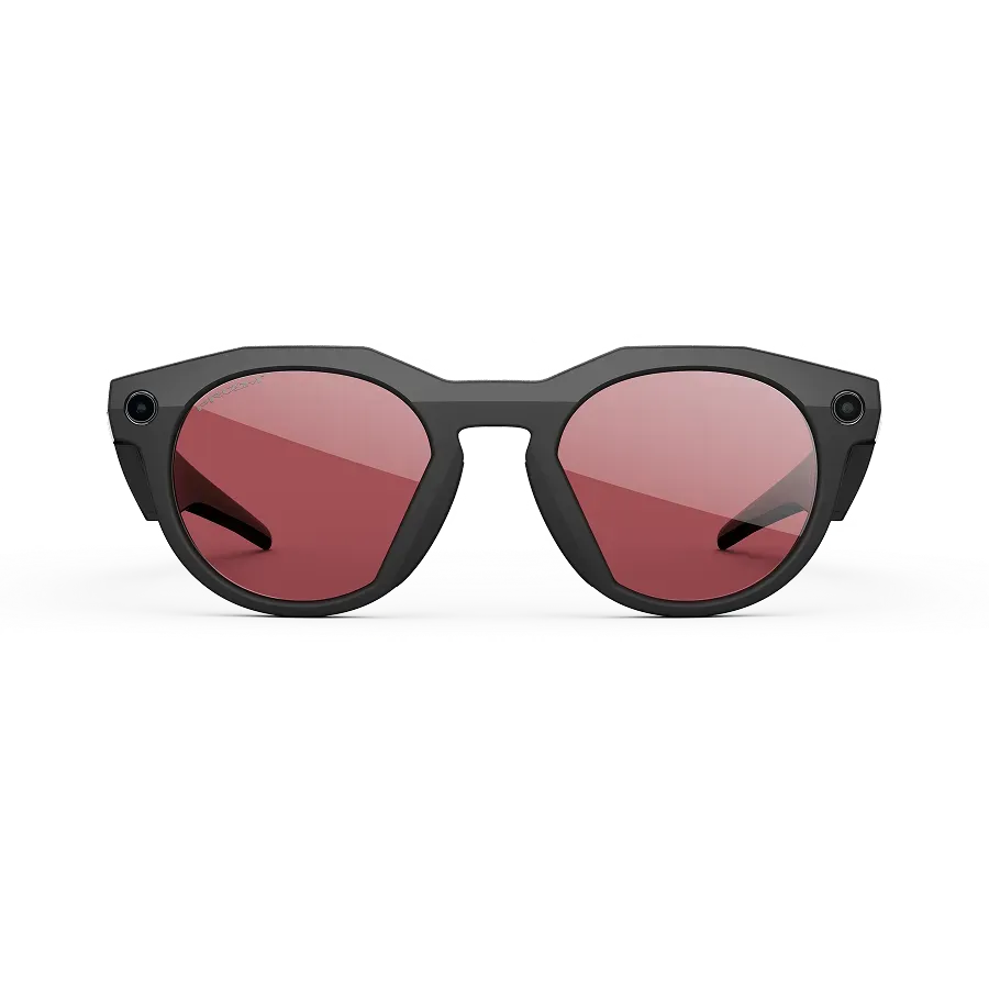 Vue avant des lunettes Oakley Meta HSTN avec monture noire et verres Prizm™ Dark Golf.