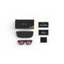 Fournis avec vos lunettes Oakley Meta : étui de chargement Oakley Meta, lunettes IA Oakley Meta et guide de démarrage.
