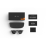 Fournis avec vos lunettes Oakley Meta : étui de chargement Oakley Meta, lunettes IA Oakley Meta et guide de démarrage.