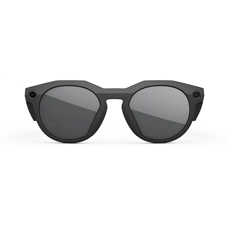 Vue de face des lunettes Oakley Meta HSTN avec monture noire et verres Prizm™ Black polarisés.