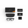 Fournis avec vos lunettes Oakley Meta : étui de chargement Oakley Meta, lunettes IA Oakley Meta et guide de démarrage.