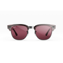 Vue avant des lunettes Ray-Ban Meta Audio Clubmaster avec monture orchidée transparent et verres Transitions® rubis gris fusil.