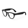 Vue de gauche des lunettes Ray-Ban Meta Headliner avec monture noir mat et verres transparents.