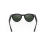Vue arrière des lunettes Ray-Ban Meta avec monture Noir Brillant et verres Transitions® vert graphite.