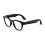 Vue de trois quarts gauche des lunettes Ray-Ban Meta Scriber Optics (Gen 2) avec monture Noir brillant uni et verres transparents.
