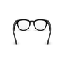 Vue arrière des Ray-Ban Meta Scriber Optics (Gen 2) avec monture Noir Transparent brillant et verres transparents.