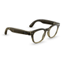 Vue de trois quarts droite des lunettes Ray-Ban Meta Scriber Optics (Gen 2) avec monture Beige Pierre Transparent brillant et verres transparents.