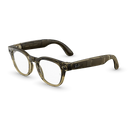 Pierre beige transparent brillant, verres transparents