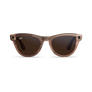Vue avant des lunettes Ray-Ban Meta Skyler avec monture Transparent brillant pêche et verres Transitions® bruns.