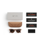 Articles inclus lors de l’achat des lunettes Ray-Ban Meta : étui de chargement Ray-Ban Meta, lunettes IA Ray-Ban Meta et guide de démarrage.