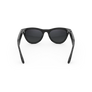 Vue arrière des lunettes Ray-Ban Meta avec monture Noir Brillant et verres solaires Dégradé Graphite polarisés.