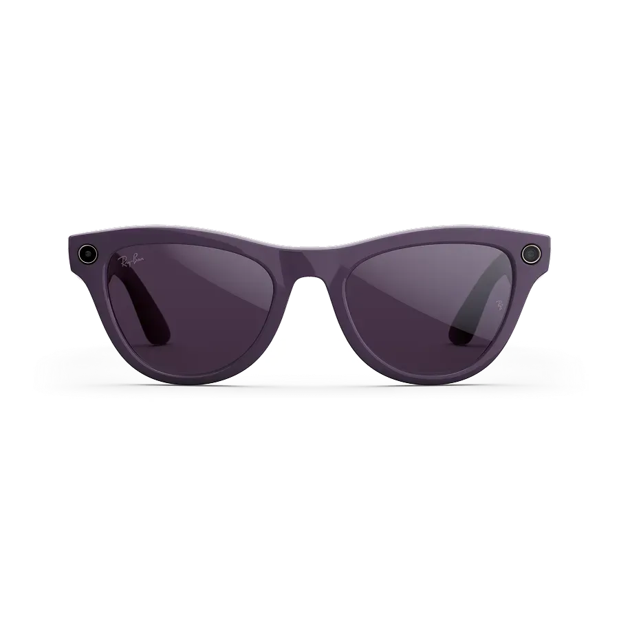 Vue avant des lunettes Ray-Ban Meta avec monture Violet mystique brillant et verres Transitions® Améthyste.